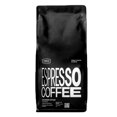 Кофе для эспрессо в зернах "Бразилия Серрадо", 1 кг, Tasty Coffee